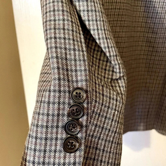 Lauren Ralph Lauren Black Label Blazer Jacket Men’s 46R Silk/Wool Houndstooth - Picture 5 of 8